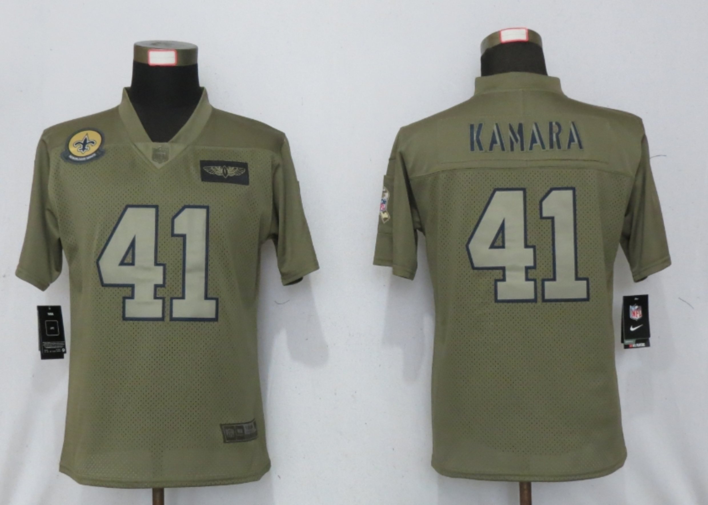Women New Nike New Orleans Saints #41 Kamara Nike Camo 2019 Salute to Service limited jersey->denver broncos->NFL Jersey